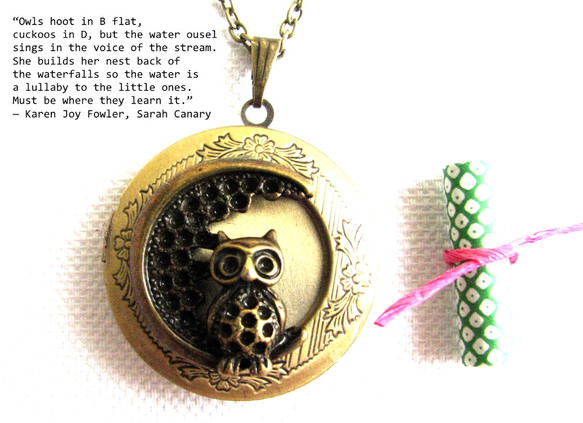 makico. フクロウと月　ラッキーフクロウネックレス